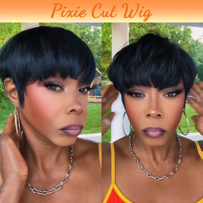 (Denise Same) Pixie Cut Wigs Human Hair (036-1B)