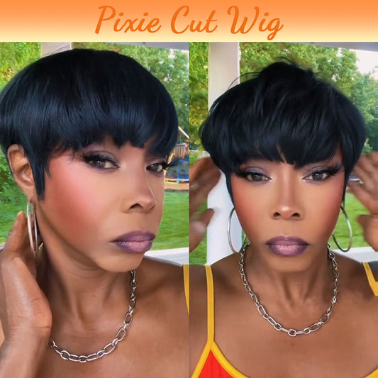 (Denise Same) Pixie Cut Wigs Human Hair (036-1B)