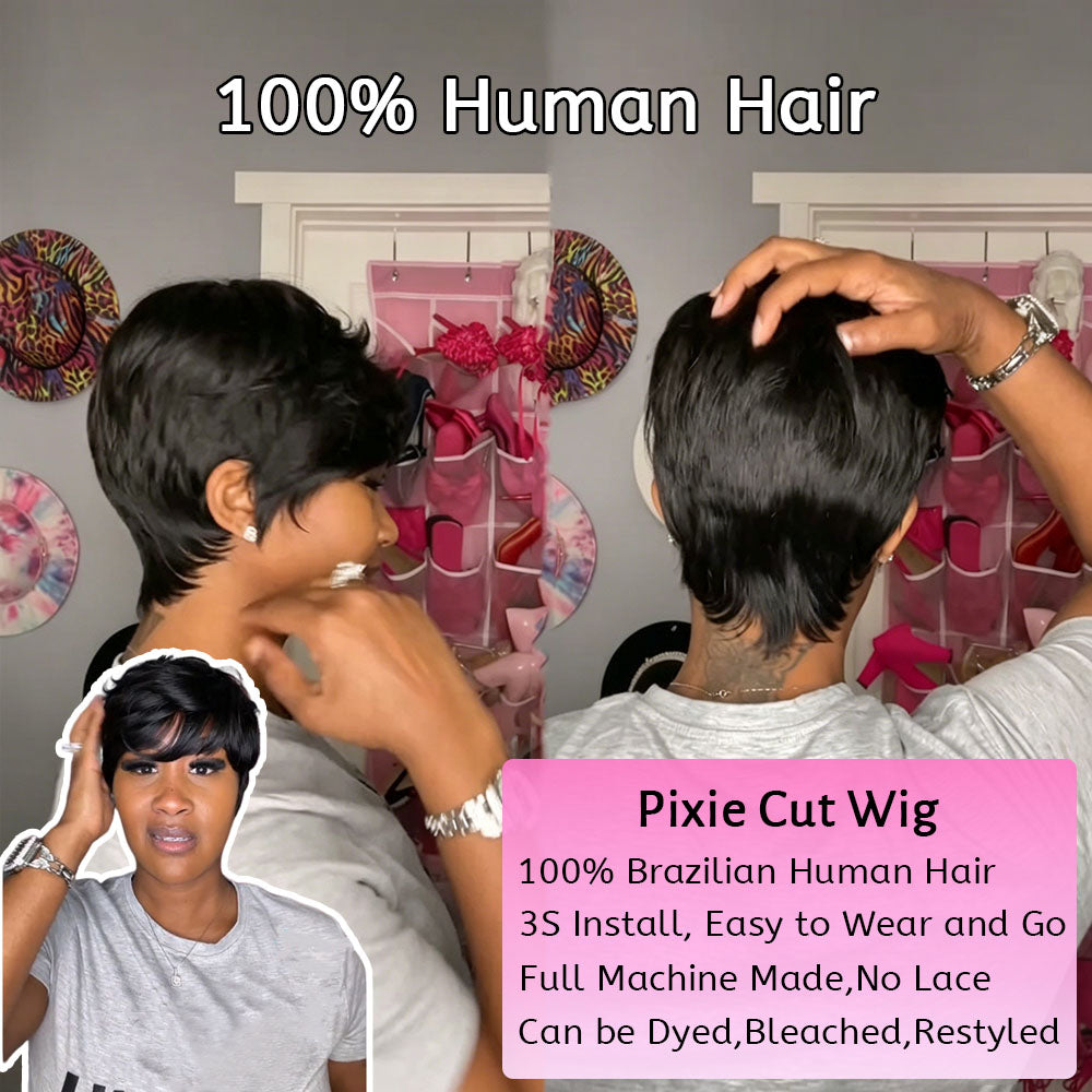 【KiKi Same】Pixie Cut Wig Human Hair 1B (9149-1B)