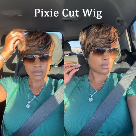 【KiKi Same】Pixie Cut Wig Human Hair 1B/30 (9149-1B30)