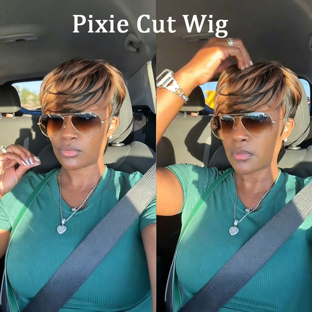 【KiKi Same】Pixie Cut Wig Human Hair 1B/30 (9149-1B30)