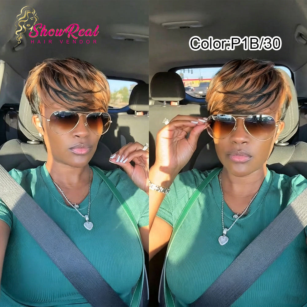 【KiKi Same】Pixie Cut Wig Human Hair 1B/30 (9149-1B30)