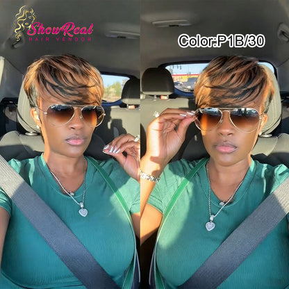 【KiKi Same】Pixie Cut Wig Human Hair 1B/30 (9149-1B30)