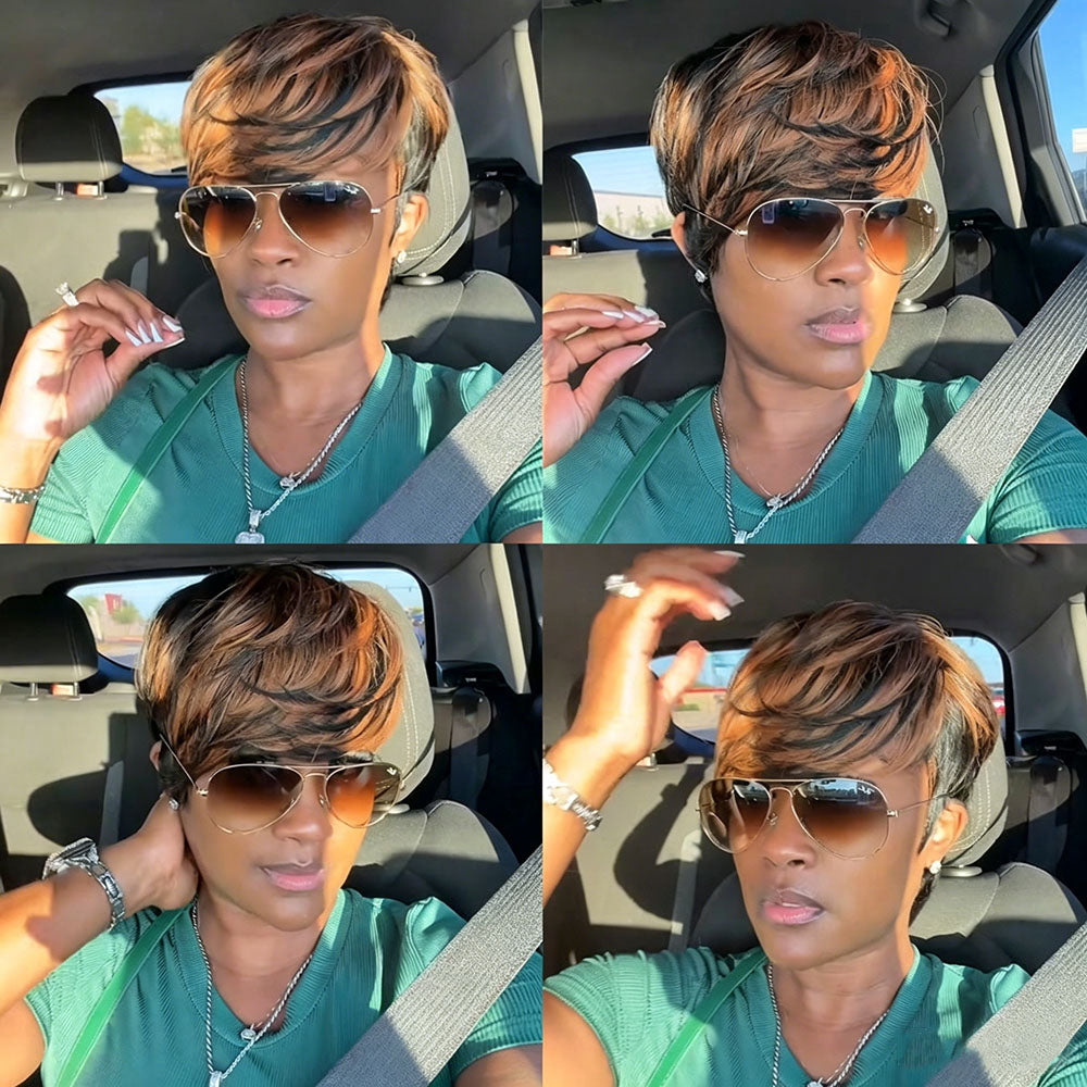 【KiKi Same】Pixie Cut Wig Human Hair 1B/30 (9149-1B30)