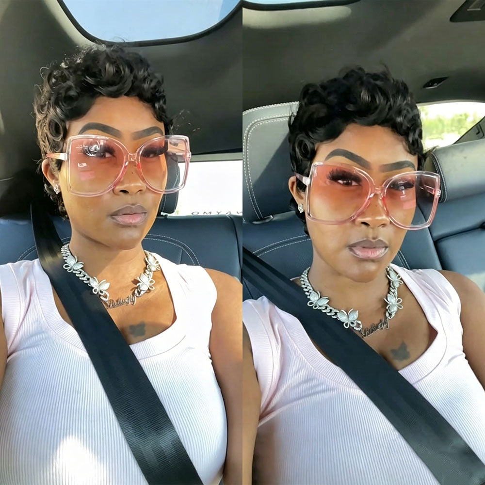 【KiKi Same】Short Pixie Cut Wigs Human Hair for Women (025-1B)