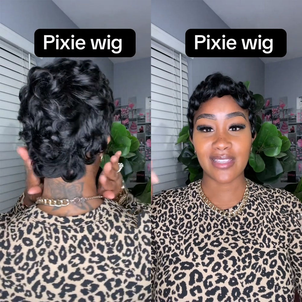 【KiKi Same】Short Pixie Cut Wigs Human Hair for Women (025-1B)