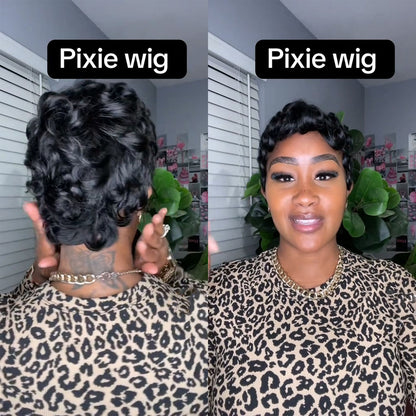 【KiKi Same】Short Pixie Cut Wigs Human Hair for Women (025-1B)