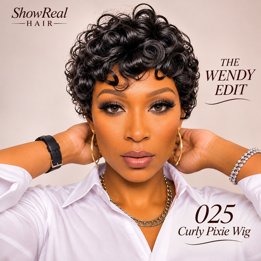 ShowReal 025 Pixie Cut Wigs Human Hair for Black Women – Short Curly Glueless Pixie Wig, 100% Real Human Hair | Wendy's Look