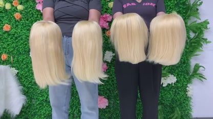 ShowReal Five Colors Bob 13x4 HD Transparent Lace Frontal Straight Bob Human Hair Wig Black Burgundy Highlight Ginger Color for Black Women