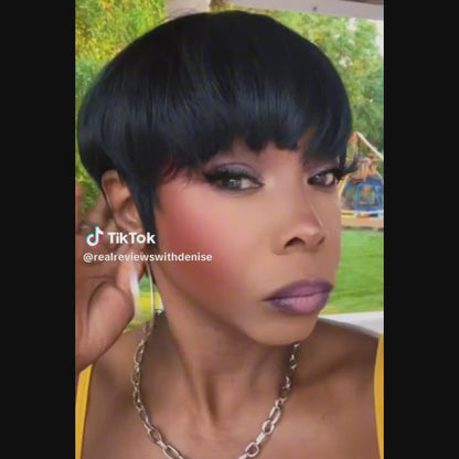 (Denise Same) Pixie Cut Wigs Human Hair (036-1B)