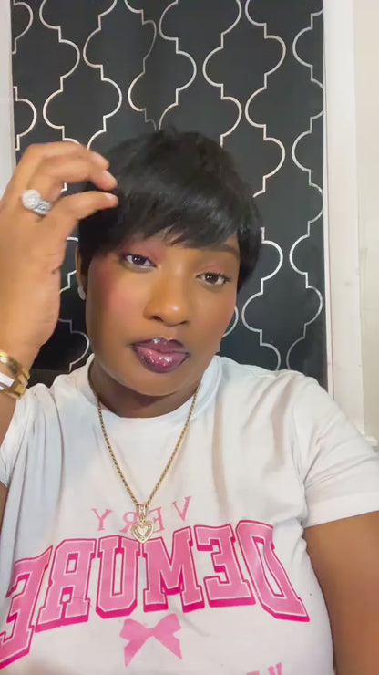 【Deshay|Budget Babe|  Same】Pixie Cut Wigs Human Hair for Women Straight Hair (036-1B)
