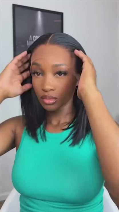 ShowReal Five Colors Bob 13x4 HD Transparent Lace Frontal Straight Bob Human Hair Wig Black Burgundy Highlight Ginger Color for Black Women