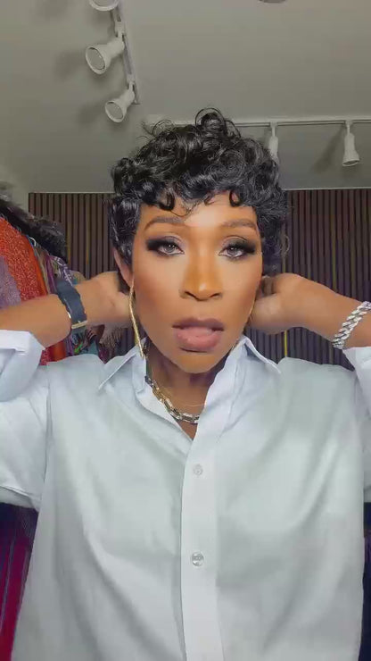 【Rafialuxe same】Short Pixie Cut Wigs Human Hair Chic Pixie Wig (025-1B)