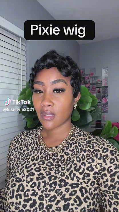 【KiKi Same】Short Pixie Cut Wigs Human Hair for Women (025-1B)