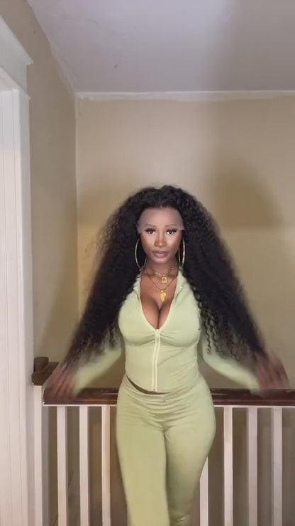 ShowReal Pre Everything 13x4 Lace Front Wigs Water Wave Lace Front Wig  5x5 HD Lace Frontal  Wigs For Black Women Natural Black 180% Density