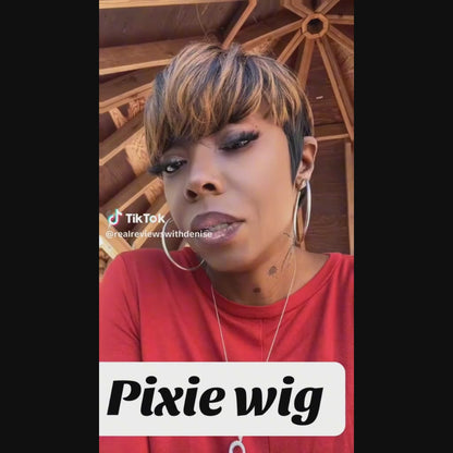 （Denise Same）Pixie Cut Wig Human Hair 1B/30(9149-1B30)
