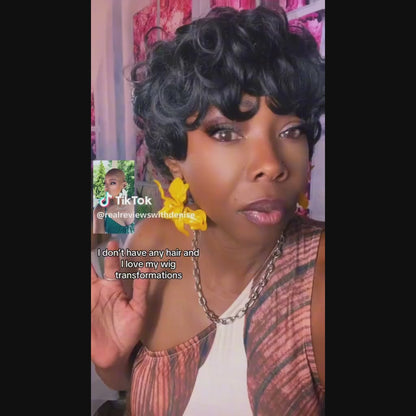 (Denise Same) Short Pixie Cut Wigs Human Hair for Women (025-1B)